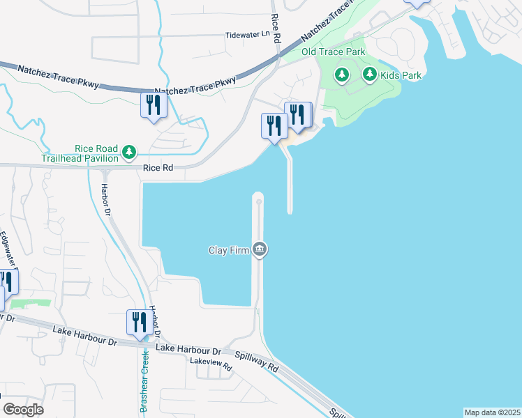 map of restaurants, bars, coffee shops, grocery stores, and more near 97 Breakers Lane in Ridgeland