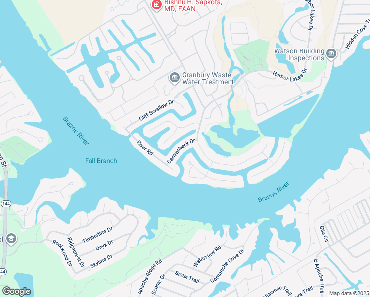 map of restaurants, bars, coffee shops, grocery stores, and more near 1203 Canvasback Drive in Granbury