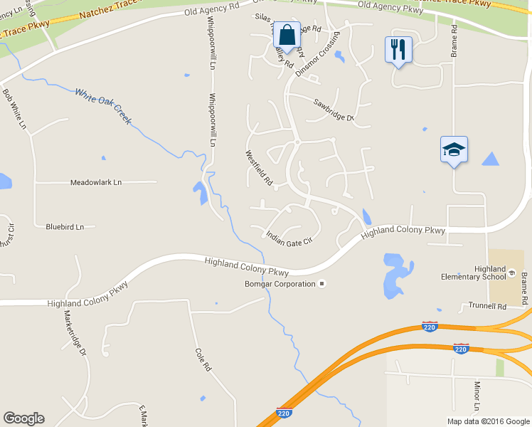 map of restaurants, bars, coffee shops, grocery stores, and more near 304 Feather Glen in Ridgeland