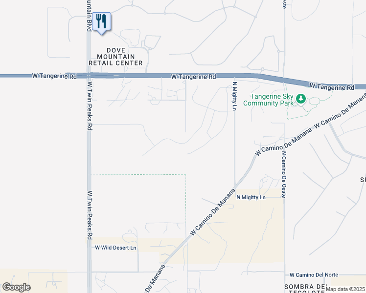 map of restaurants, bars, coffee shops, grocery stores, and more near 11838 North Raphael Way in Tucson