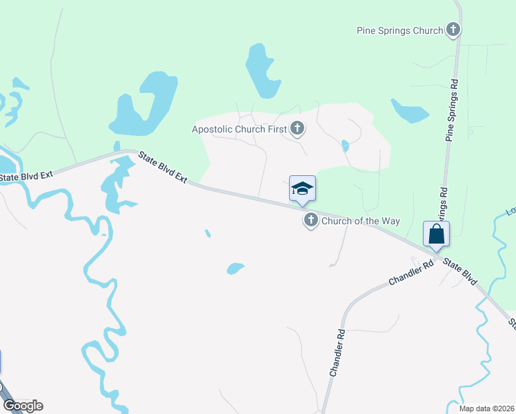 map of restaurants, bars, coffee shops, grocery stores, and more near 7651 State Boulevard Extension in Meridian