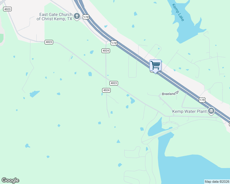 map of restaurants, bars, coffee shops, grocery stores, and more near 15663 County Road 4024 in Kemp
