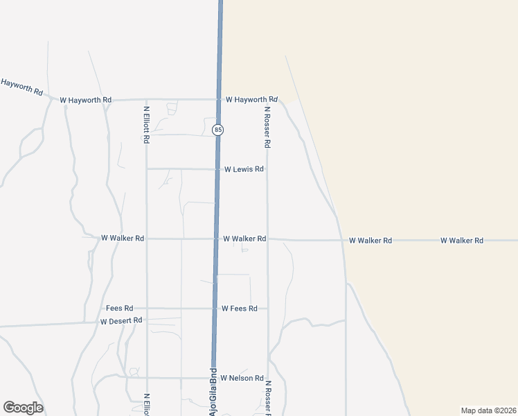 map of restaurants, bars, coffee shops, grocery stores, and more near 3411 North Rosser Road in Ajo
