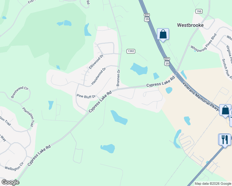 map of restaurants, bars, coffee shops, grocery stores, and more near 146 Nature Way in Statesboro