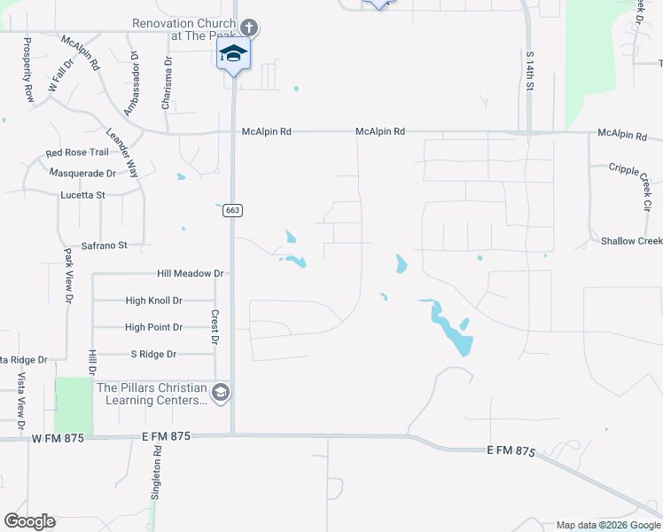 map of restaurants, bars, coffee shops, grocery stores, and more near 5880 Farm to Market Road 663 in Midlothian