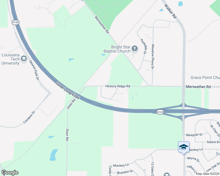 map of restaurants, bars, coffee shops, grocery stores, and more near 8816 Nathan Drive in Shreveport