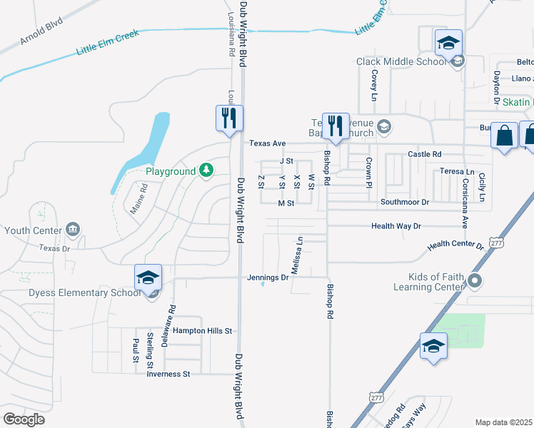 map of restaurants, bars, coffee shops, grocery stores, and more near 6218 Duchess Avenue in Abilene