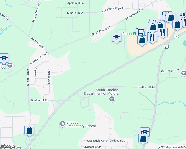 map of restaurants, bars, coffee shops, grocery stores, and more near 76 Leo Green Road in Beaufort