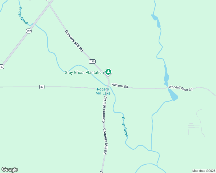 map of restaurants, bars, coffee shops, grocery stores, and more near Williams Road in Ellaville