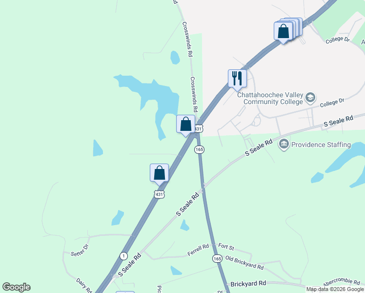 map of restaurants, bars, coffee shops, grocery stores, and more near 3717-3723 Old Seale Highway in Phenix City