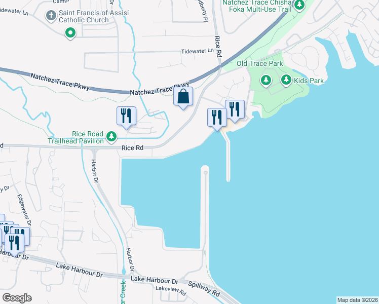map of restaurants, bars, coffee shops, grocery stores, and more near 25 Dyke Road in Ridgeland