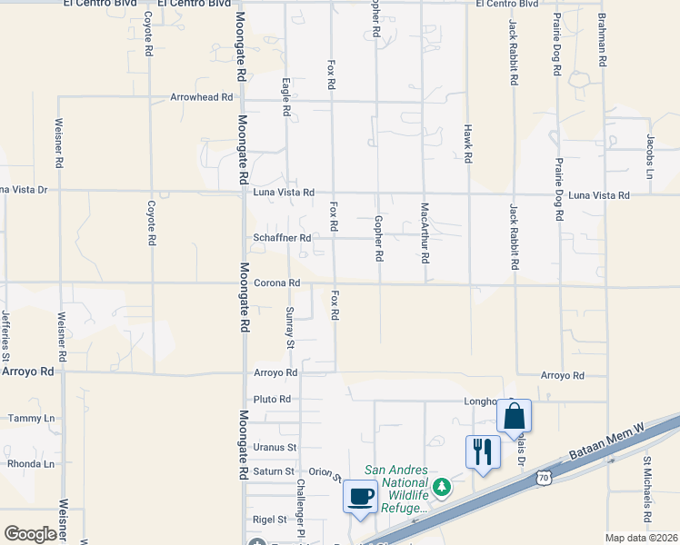 map of restaurants, bars, coffee shops, grocery stores, and more near 9525 Corona Road in Las Cruces