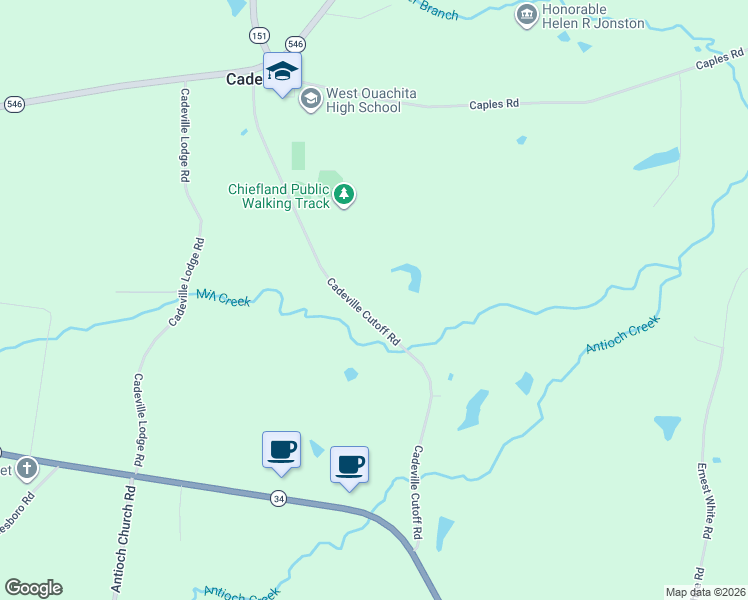 map of restaurants, bars, coffee shops, grocery stores, and more near 477 Cadeville Cutoff Rd in West Monroe