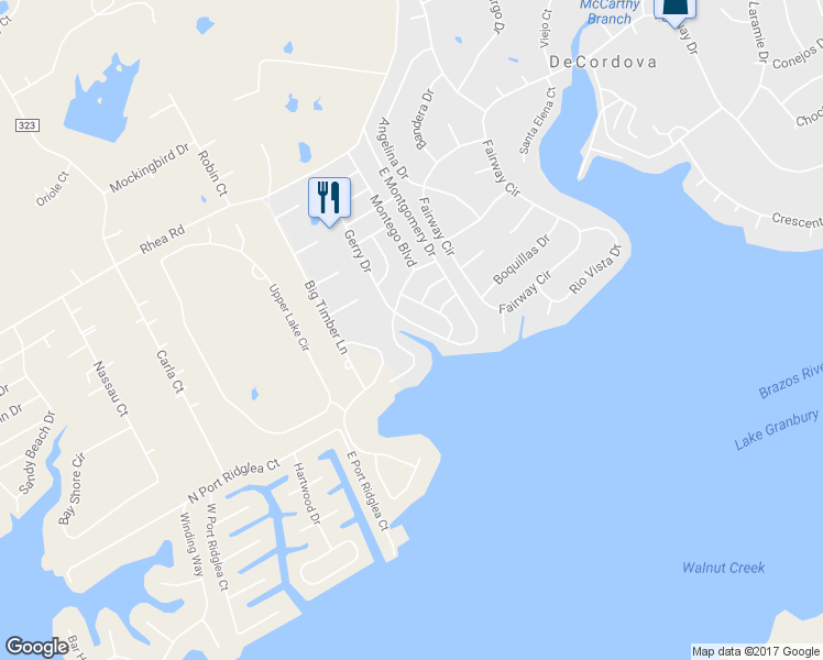 map of restaurants, bars, coffee shops, grocery stores, and more near 3913 Montgomery Drive in Granbury