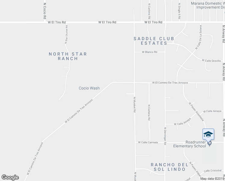 map of restaurants, bars, coffee shops, grocery stores, and more near 17259 West El Camino De Tres Arroyos in Marana