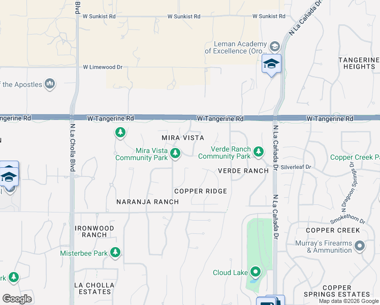 map of restaurants, bars, coffee shops, grocery stores, and more near 1712 West Copper Sky Drive in Oro Valley