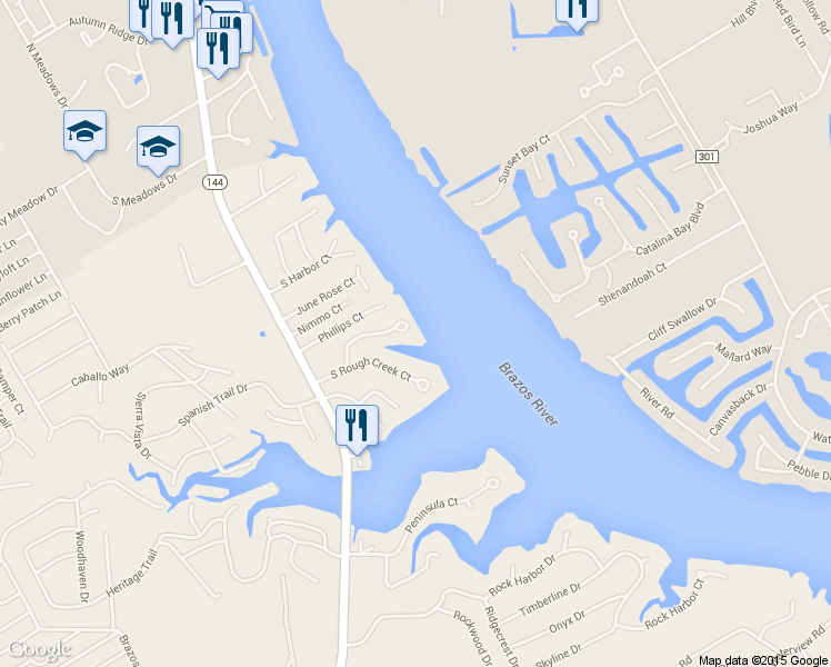 map of restaurants, bars, coffee shops, grocery stores, and more near 2131 North Rough Creek Court in Granbury