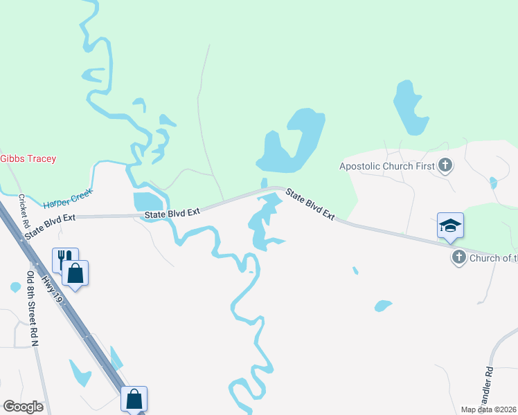 map of restaurants, bars, coffee shops, grocery stores, and more near 8269 State Boulevard Extension in Meridian