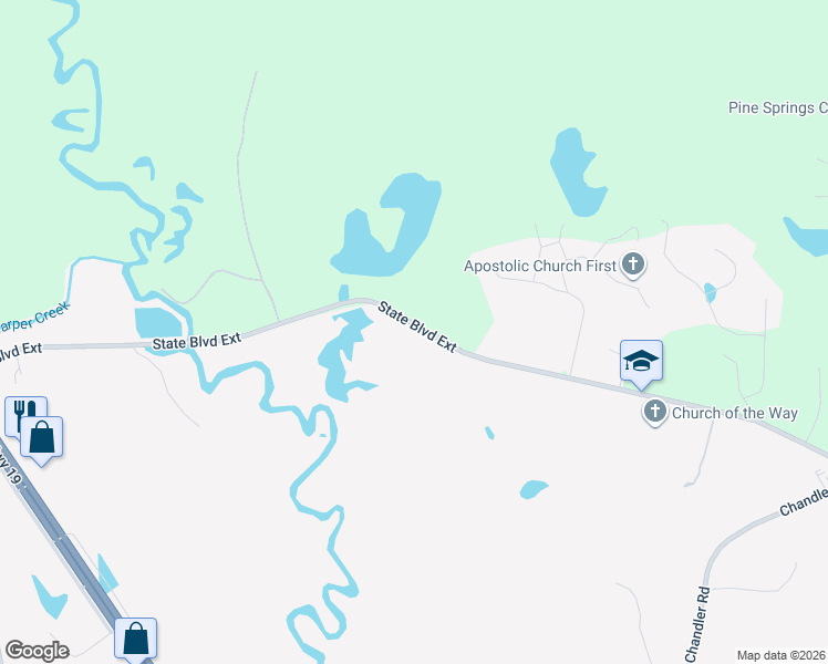 map of restaurants, bars, coffee shops, grocery stores, and more near 8269 State Boulevard Extension in Meridian