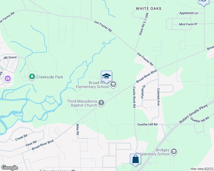 map of restaurants, bars, coffee shops, grocery stores, and more near 474 Broad River Boulevard in Beaufort