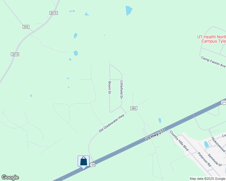 map of restaurants, bars, coffee shops, grocery stores, and more near 10766 Bourn Drive in Tyler