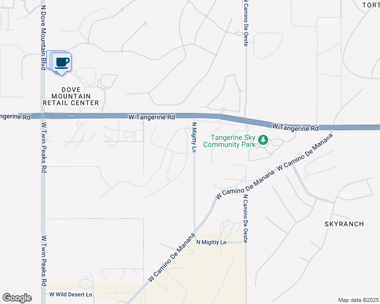 map of restaurants, bars, coffee shops, grocery stores, and more near 11976 North Renoir Way in Tucson