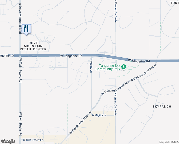 map of restaurants, bars, coffee shops, grocery stores, and more near 11976 North Renoir Way in Tucson