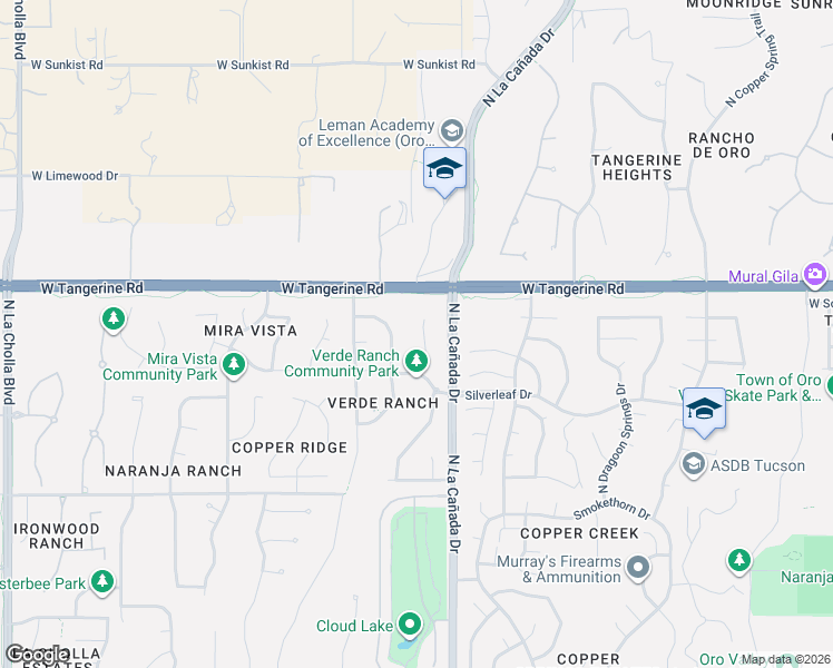 map of restaurants, bars, coffee shops, grocery stores, and more near 11911 North Prospect Point Place in Oro Valley