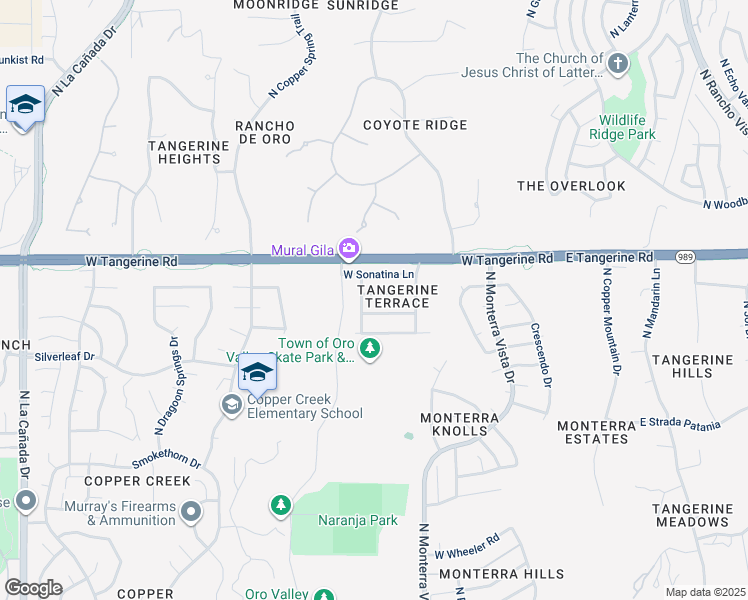 map of restaurants, bars, coffee shops, grocery stores, and more near 685 West Tremolo Lane in Oro Valley