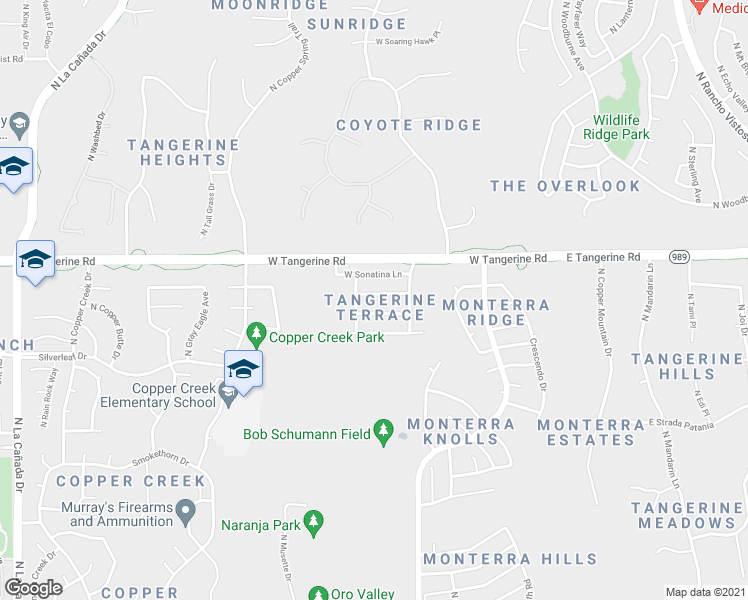 map of restaurants, bars, coffee shops, grocery stores, and more near 685 West Tremolo Lane in Oro Valley