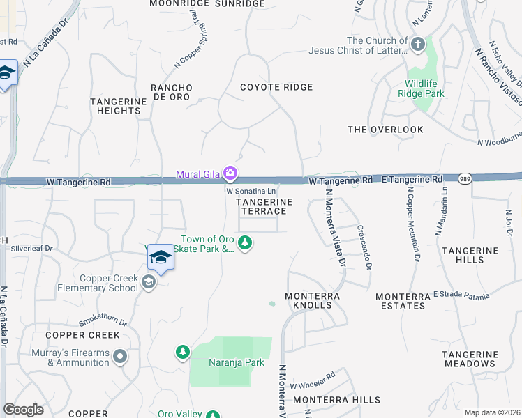 map of restaurants, bars, coffee shops, grocery stores, and more near 657 West Tremolo Lane in Tucson