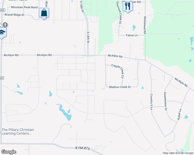 map of restaurants, bars, coffee shops, grocery stores, and more near 5618 Ranger Drive in Midlothian
