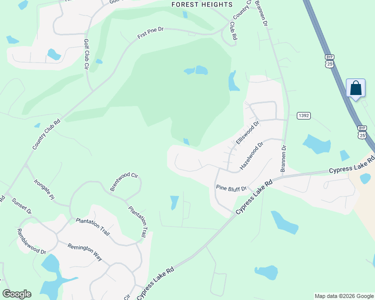 map of restaurants, bars, coffee shops, grocery stores, and more near 138 Hazelwood Drive in Statesboro