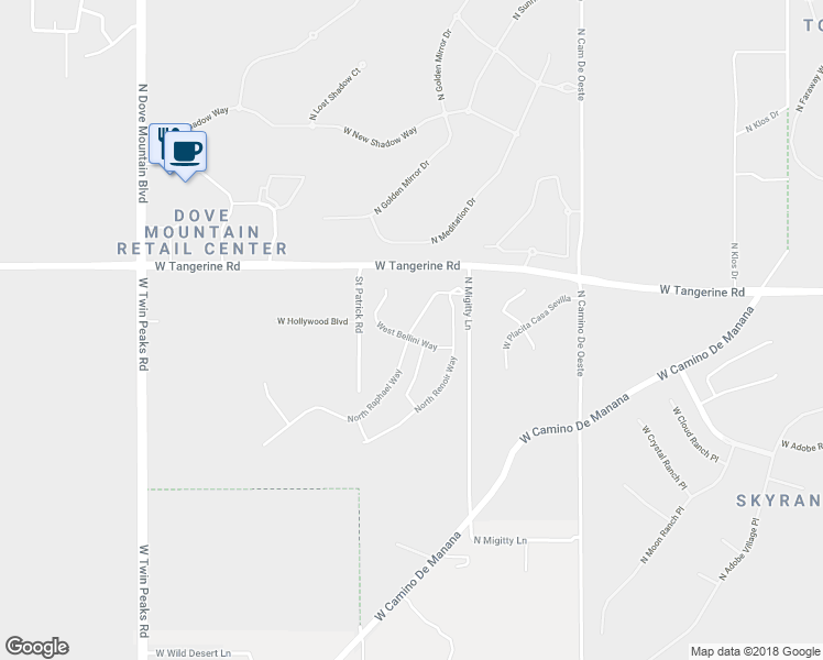 map of restaurants, bars, coffee shops, grocery stores, and more near 12081 North Raphael Way in Tucson