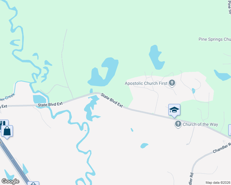 map of restaurants, bars, coffee shops, grocery stores, and more near 8278 State Boulevard Extension in Meridian