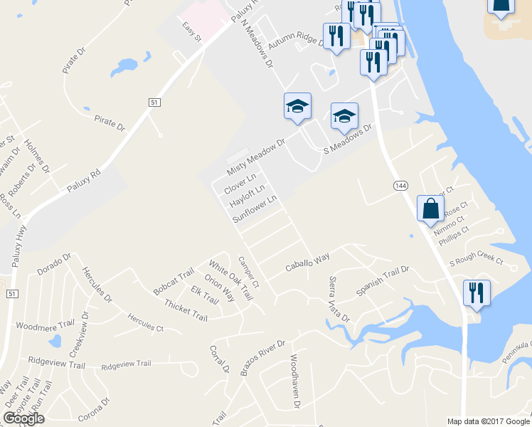 map of restaurants, bars, coffee shops, grocery stores, and more near 1508 Berry Patch Lane in Granbury