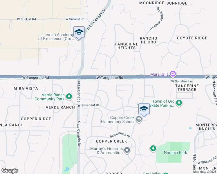 map of restaurants, bars, coffee shops, grocery stores, and more near 1209 West Crystal Palace Place in Tucson