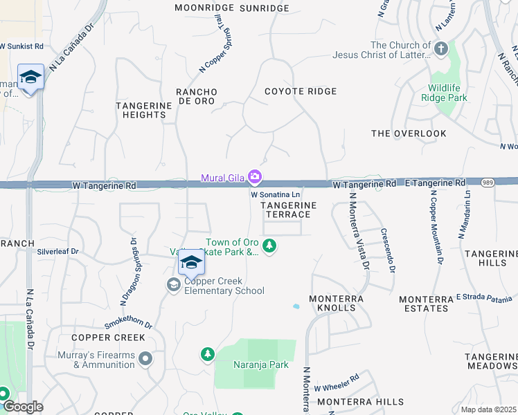 map of restaurants, bars, coffee shops, grocery stores, and more near 11931 North Cantata Drive in Oro Valley