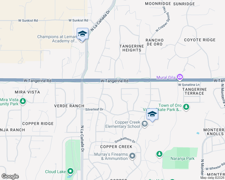map of restaurants, bars, coffee shops, grocery stores, and more near 1209 West Crystal Palace Place in Tucson