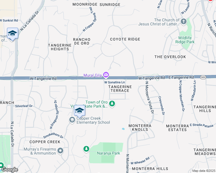map of restaurants, bars, coffee shops, grocery stores, and more near 11931 North Cantata Drive in Oro Valley