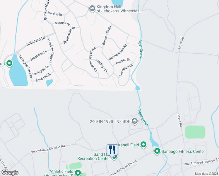 map of restaurants, bars, coffee shops, grocery stores, and more near 1447 Kings Mountain Road in Columbus