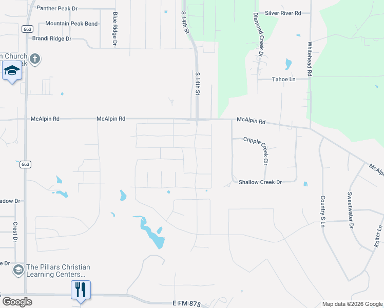map of restaurants, bars, coffee shops, grocery stores, and more near 5617 Ranger Drive in Midlothian