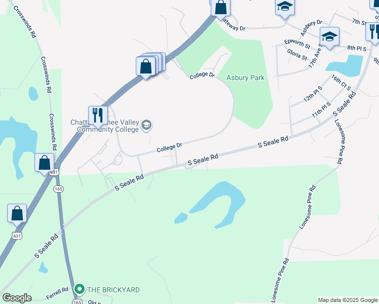 map of restaurants, bars, coffee shops, grocery stores, and more near 2514 South Seale Road in Phenix City