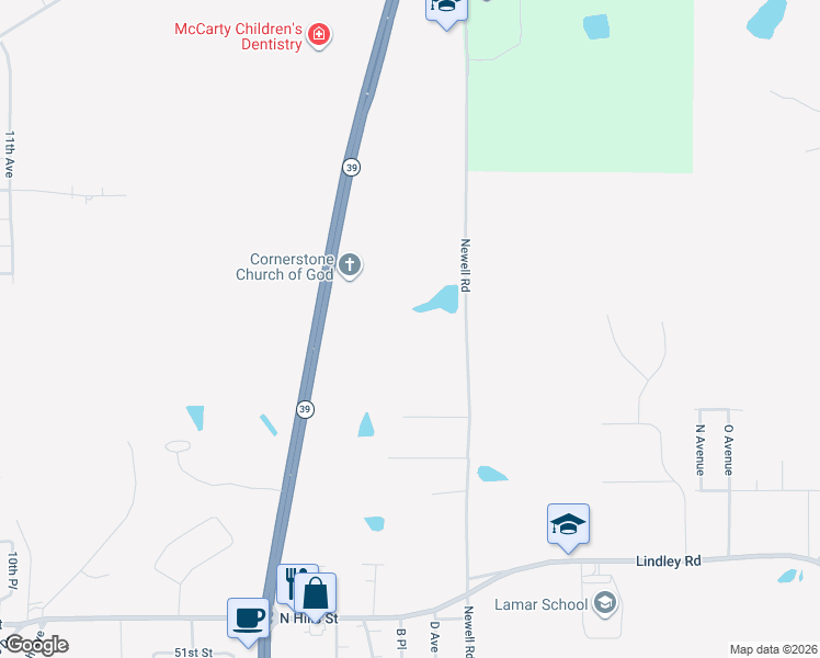 map of restaurants, bars, coffee shops, grocery stores, and more near 6123 Newell Road in Meridian