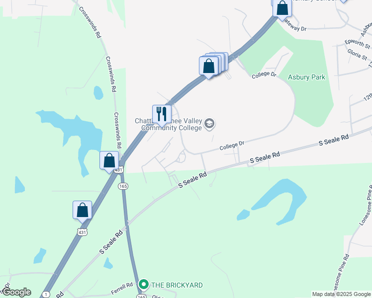 map of restaurants, bars, coffee shops, grocery stores, and more near 3509 Retail Drive in Phenix City