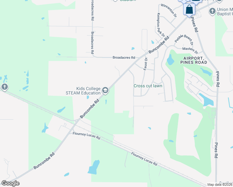 map of restaurants, bars, coffee shops, grocery stores, and more near 6395 Buncombe Road in Shreveport