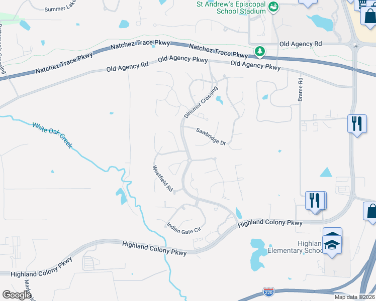 map of restaurants, bars, coffee shops, grocery stores, and more near Dinsmor Crossing in Ridgeland