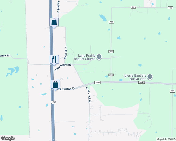 map of restaurants, bars, coffee shops, grocery stores, and more near 329 Miss Mary Road in Cleburne