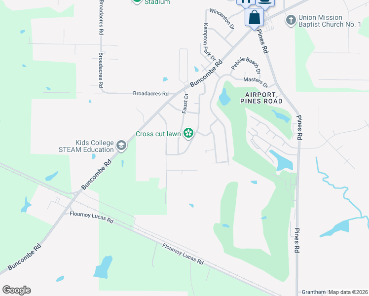 map of restaurants, bars, coffee shops, grocery stores, and more near 8128 Hobbs Drive in Shreveport
