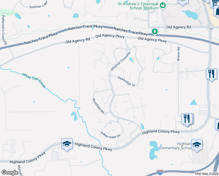 map of restaurants, bars, coffee shops, grocery stores, and more near 200 Winsmere Way in Ridgeland